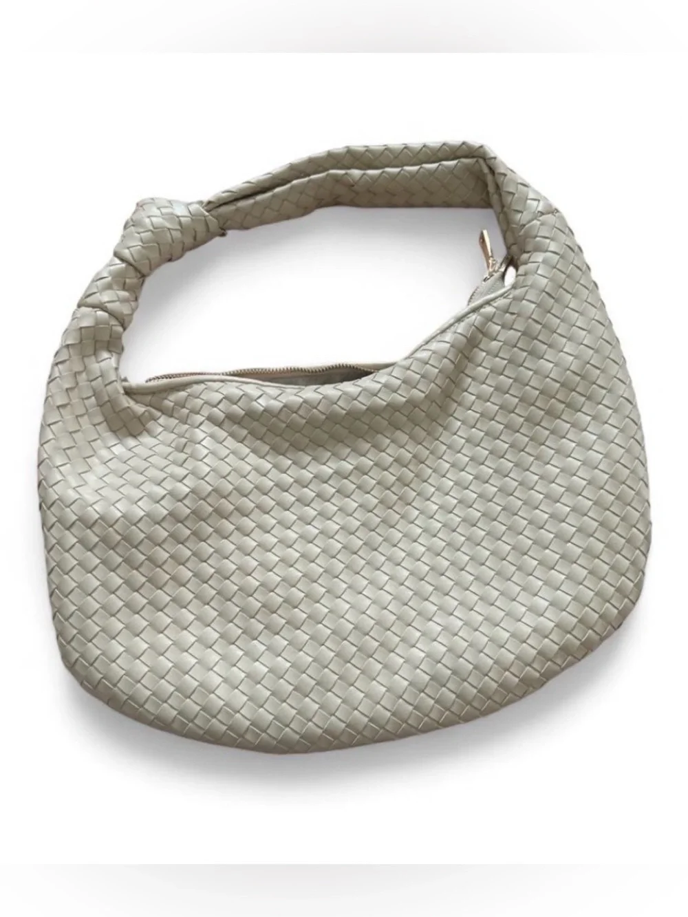 Anthropologie Woven Hobo Bag in Light Cream
